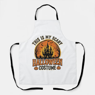 Vintage Halloween Costume Haunted Castle Shirt Des Apron