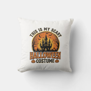Vintage Halloween Costume Haunted Castle Shirt Des Cushion