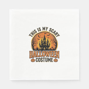 Vintage Halloween Costume Haunted Castle Shirt Des Napkin