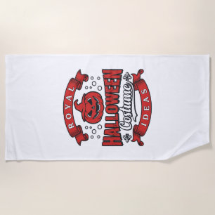 Vintage Halloween Costume Ideas Vector Design_1 Beach Towel