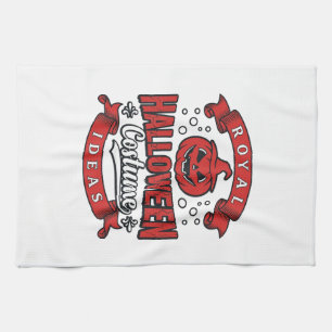 Vintage Halloween Costume Ideas Vector Design_1 Tea Towel