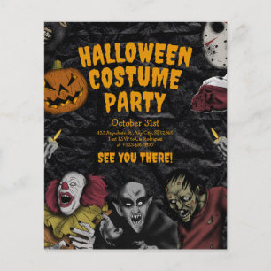 Vintage Halloween Costume Party,Editable Halloween Flyer
