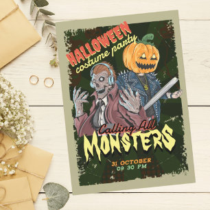 Vintage Halloween Costume Party Invitation