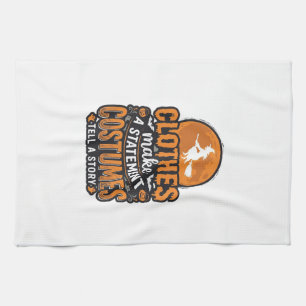 Vintage Halloween Costume Statement Shirt Design_1 Tea Towel