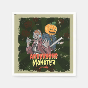 Vintage Halloween Costume theme Birthday Party Napkin