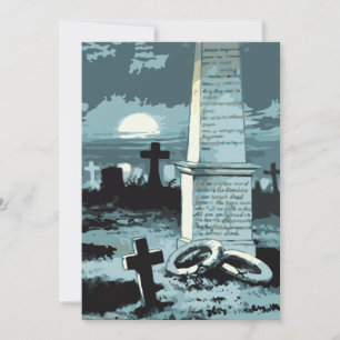 Vintage Halloween, Creepy Cemetery with Graves Card