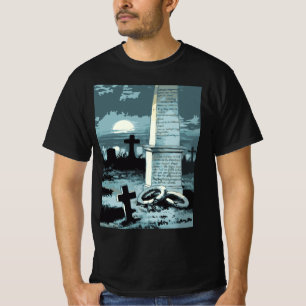Vintage Halloween, Creepy Cemetery with Graves T-Shirt