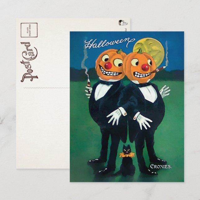 Vintage Halloween Cronies Postcard (Front/Back)