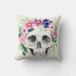 Vintage Halloween Cross Skull pillow