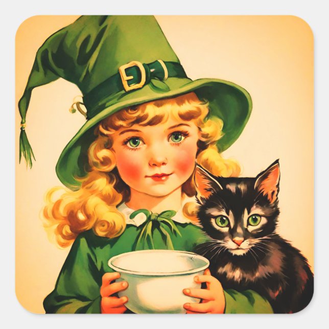 vintage Halloween cutie no7 Square Sticker (Front)