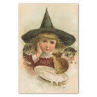 vintage Halloween cutie with kittens