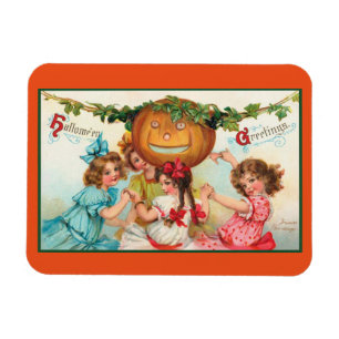 Vintage Halloween Dancers Magnet