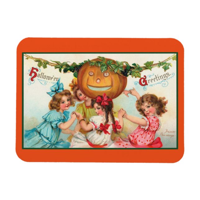 Vintage Halloween Dancers Magnet (Horizontal)