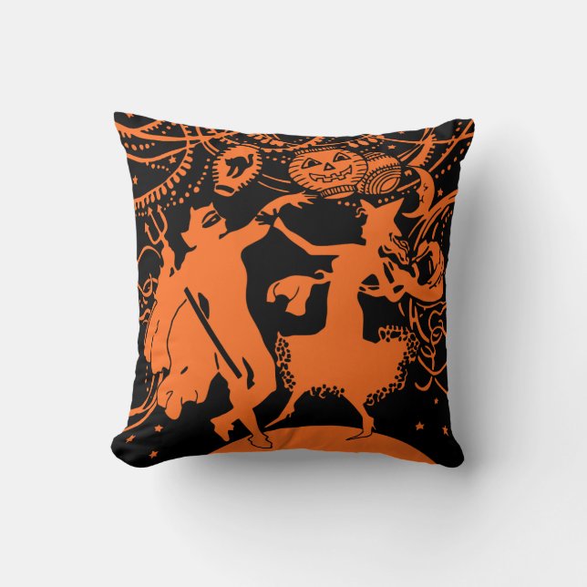Vintage Halloween Dancing Costume Party Cushion (Front)