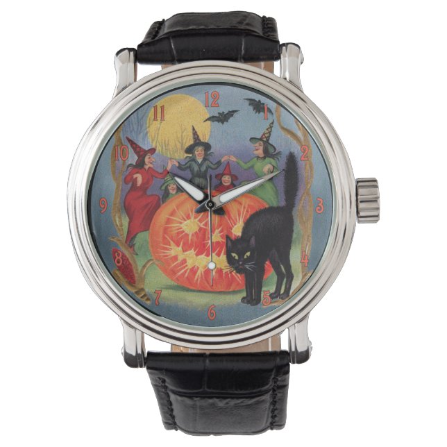 Vintage Halloween Dancing Witches Watch (Front)
