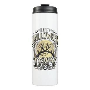 Vintage Halloween Day Moon Tree Branch Shirt Desig Thermal Tumbler