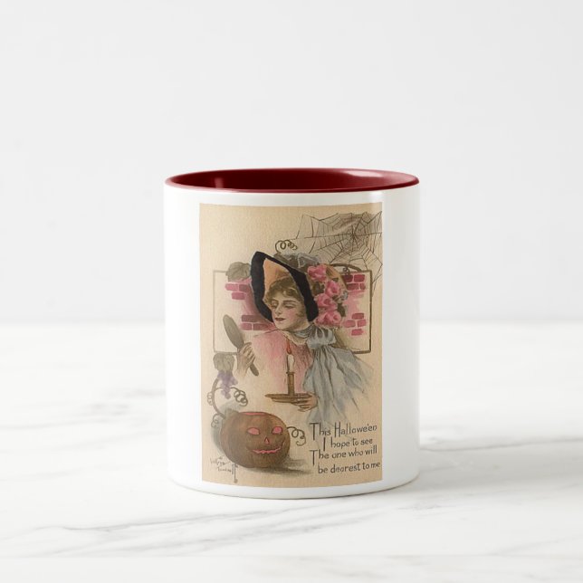 Vintage Halloween Dearest Two-Tone Coffee Mug (Center)