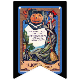 Vintage Halloween Decor, Cute Halloween Bunting