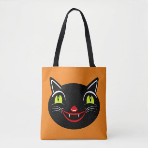 Vintage Halloween Decoration Black Cat I Tote Bag