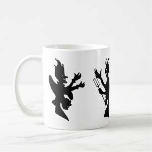 Vintage Halloween Demon Devil Silhouettes Coffee Mug