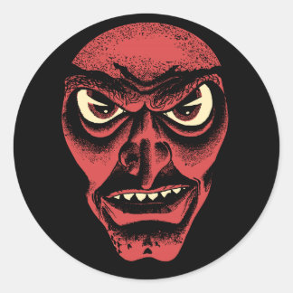 Vintage Halloween Demon or Witch Sticker