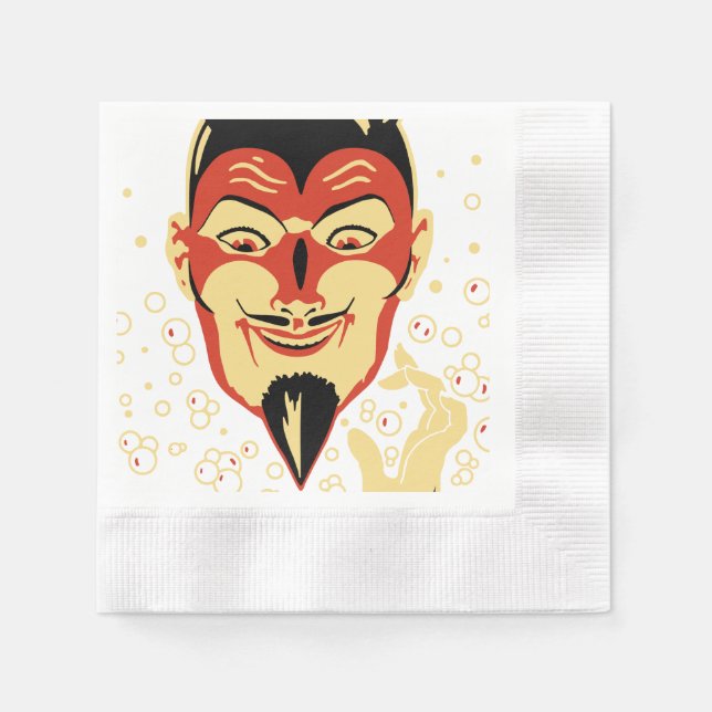 Vintage Halloween Devil Head #2 Napkin (Front)