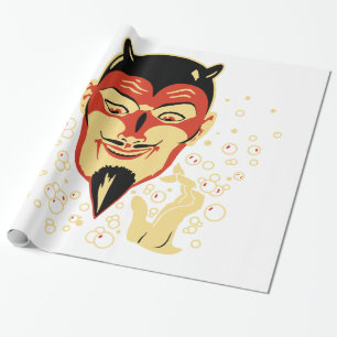 Vintage Halloween Devil Head #2 Wrapping Paper