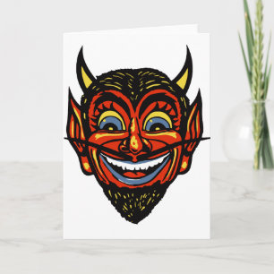Vintage Halloween Devil Head Card