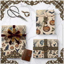Vintage Halloween Ephemera Aged Antique Decoupage