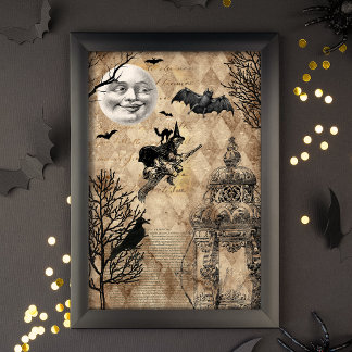 Vintage Halloween Ephemera Decoupage Tissue Paper