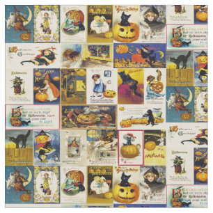 Vintage Halloween Ephemera Fabric