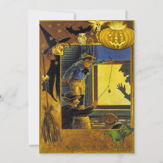 Vintage Halloween Ephemera Invitation (Front)