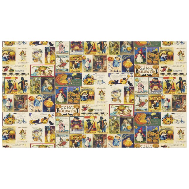 Vintage Halloween Ephemera Tablecloth (Front (Horizontal))