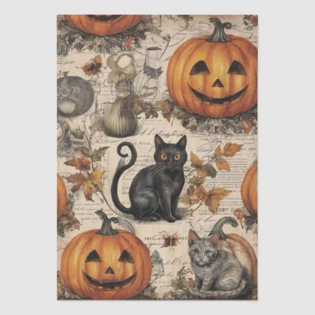 Vintage Halloween Ephemera Tissue Paper (Front)