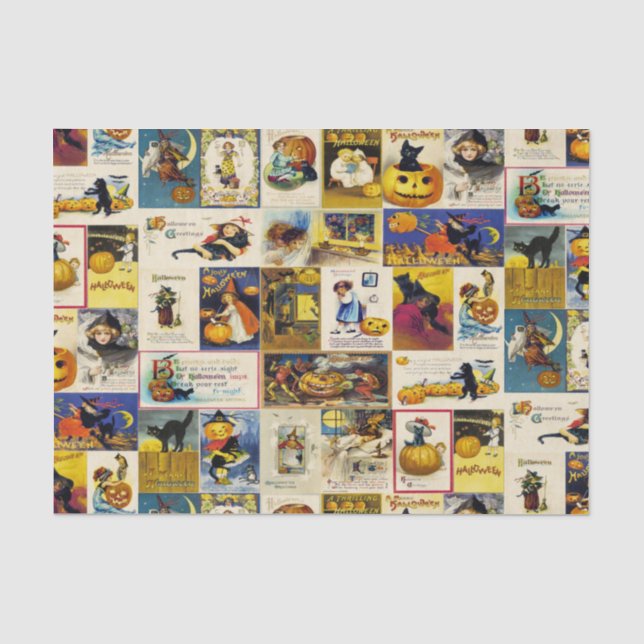Vintage Halloween Ephemera Tissue Paper (Front)