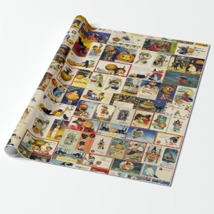 Vintage Halloween Ephemera Wrapping Paper