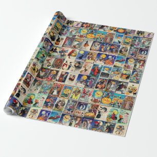 Vintage Halloween Ephemera Wrapping Paper