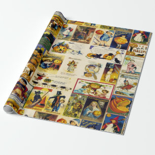 Vintage Halloween Ephemera Wrapping Paper