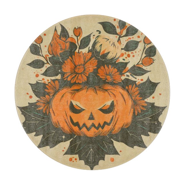 Vintage/Halloween/Fall/pumpkin Cutting Board (Front)