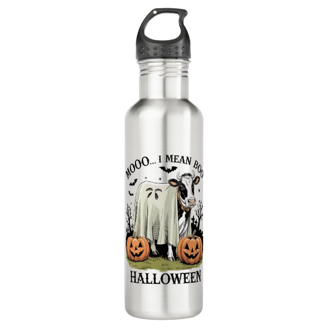 Vintage Halloween Farm Cow 710 Ml Water Bottle (Front)