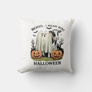 Vintage Halloween Farm Cow Cushion
