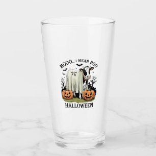 Vintage Halloween Farm Cow Glass