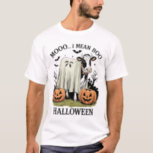Vintage Halloween Farm Cow T-Shirt