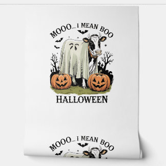 Vintage Halloween Farm Cow Wallpaper