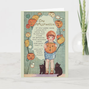 Vintage Halloween Fears Greeting Card