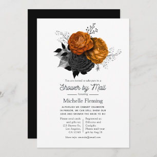 Vintage Halloween Floral Shower by Mail Invitation
