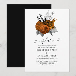 Vintage Halloween Floral Wedding Update Invitation