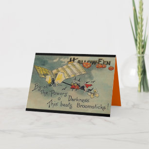 Vintage Halloween Flying High Greeting Card