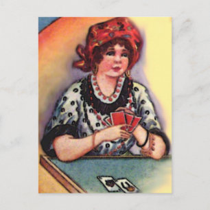 Vintage Halloween Fortune Teller Postcard