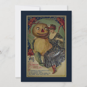 Vintage Halloween Funny Illustration Holiday Card